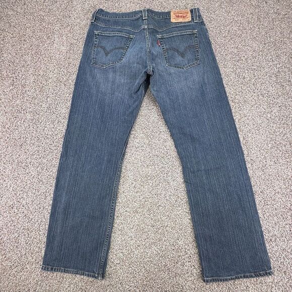 Levi's 514 Jeans Mens 34x30 Slim‎ Straight Denim Medium Wash Blue Actual - Picture 5 of 10